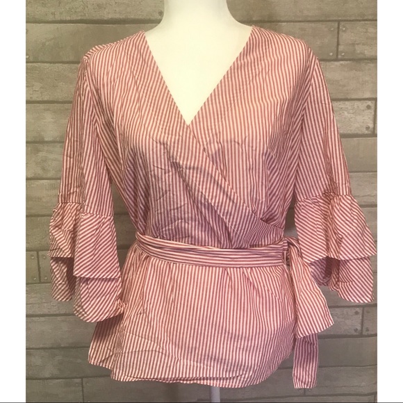 beachlunchlounge Tops - Beach lunch lounge faux wrap cotton top Medium